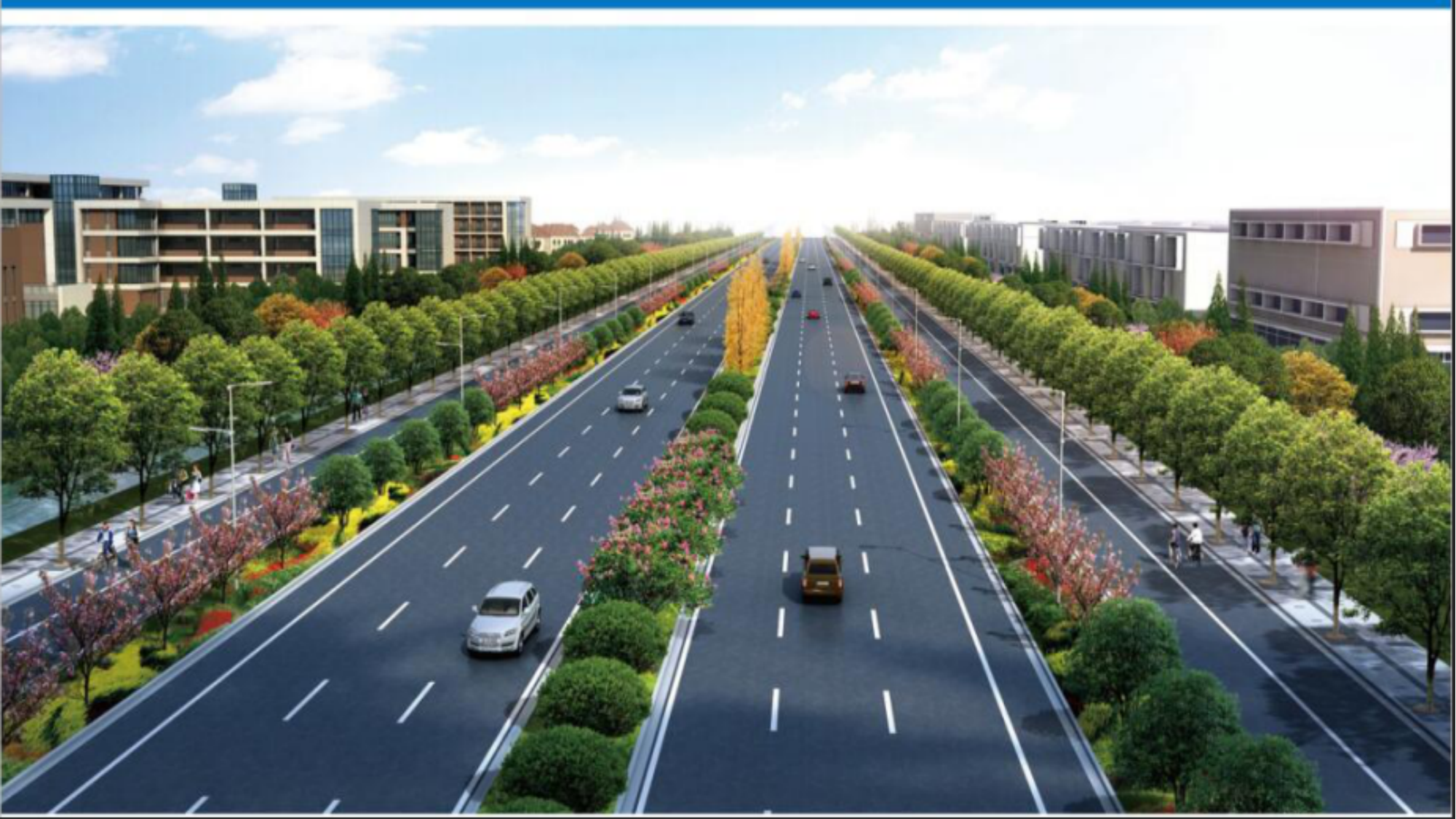 臨沂市中環(huán)東線（聯(lián)邦路）電力改遷、交通工程、交通監(jiān)控、道路綠化及支路硬化工程，全長(zhǎng)5463m